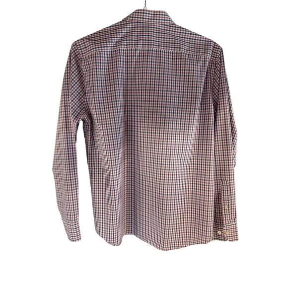 Banana Republic Men’s Large Shirt Untucked Fit Blue Red Plaid Easter - Picture 5 of 6